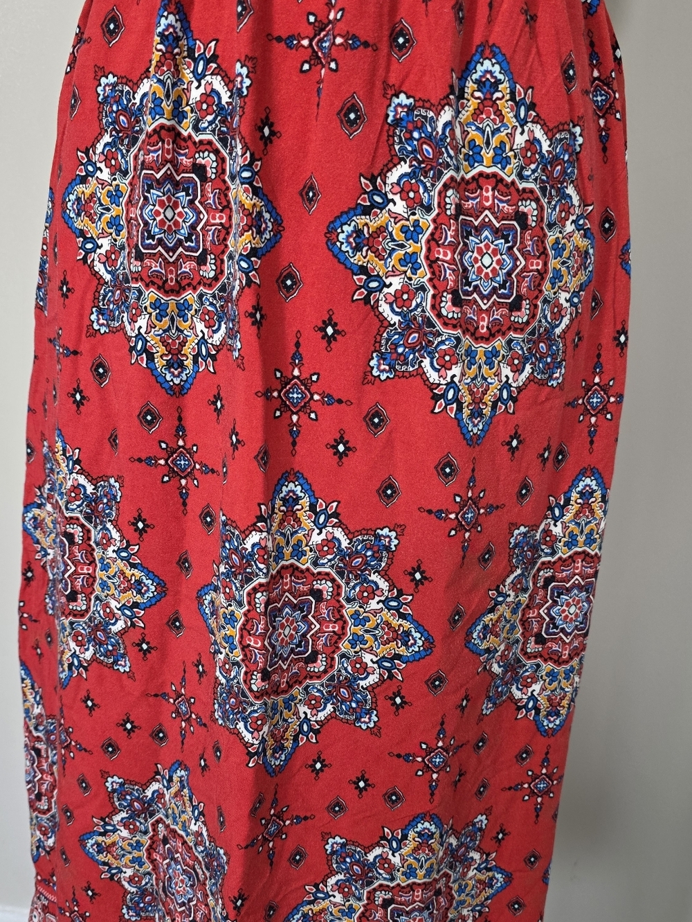Pink Rose Women's Red Boho Maxi Dress Size M Sleeveless Floral - Picture 5 of 7